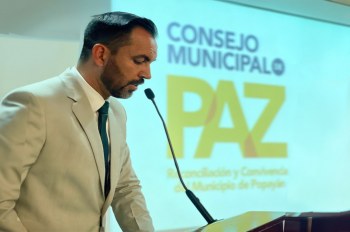 Rector de la Uniautónoma del Cauca, Daniel Mantilla Sandoval y presidente de ASIES Cauca, Participó en la Posesión del Consejo Municipal de Paz